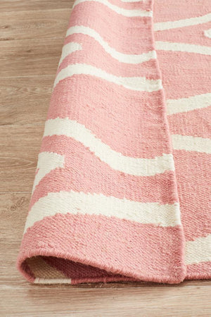 Nomad Pure Wool Flatweave 20 Pink Rug