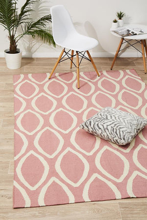 Nomad Pure Wool Flatweave 20 Pink Rug