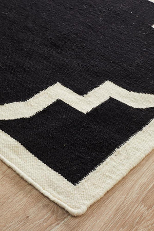 Nomad Pure Wool Flatweave 23 Black Rug