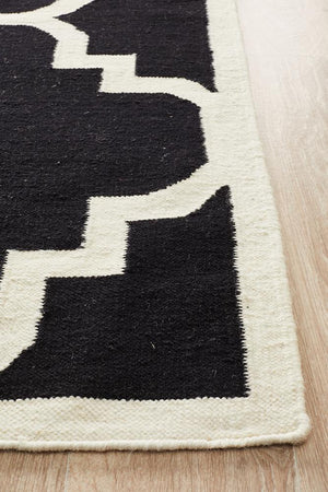 Nomad Pure Wool Flatweave 23 Black Rug