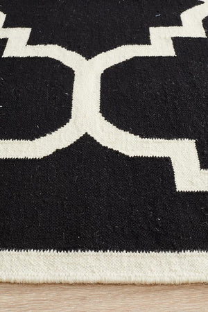 Nomad Pure Wool Flatweave 23 Black Rug