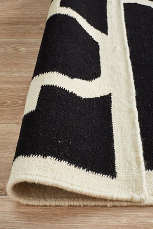 Nomad Pure Wool Flatweave 23 Black Rug