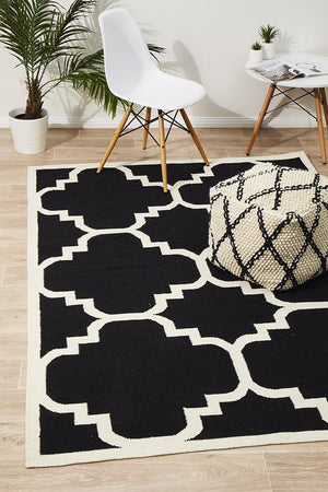 Nomad Pure Wool Flatweave 23 Black Rug