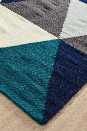 Nomad Pure Wool Flatweave 25 Blue Rug