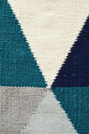 Nomad Pure Wool Flatweave 25 Blue Rug