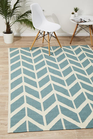 Nomad Pure Wool Flatweave 30 Blue Rug