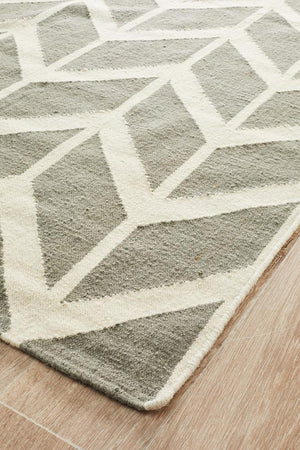 Nomad Pure Wool Flatweave 30 Grey Rug