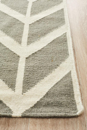 Nomad Pure Wool Flatweave 30 Grey Rug