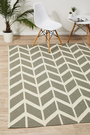 Nomad Pure Wool Flatweave 30 Grey Rug