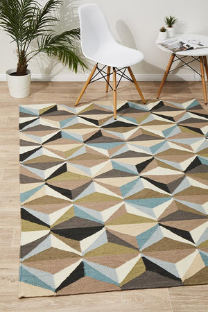 Nomad Pure Wool Flatweave 31 Blue Rug