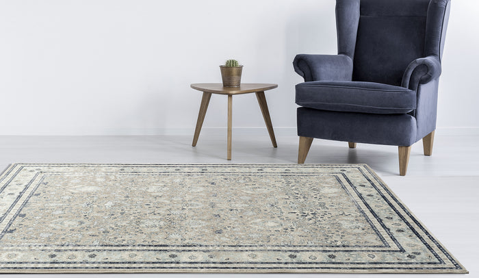 Providence Esquire Rim Traditional Beige Rug