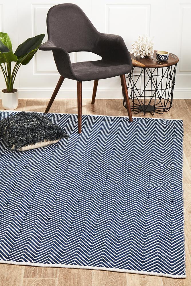 Spirit Chevron Navy Rug