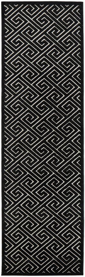 York Alice Black & Gold Runner Rug