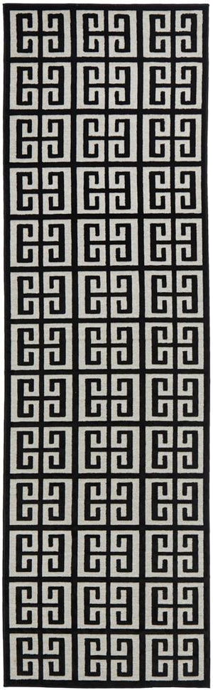 York Brenda Black & Gold Runner Rug